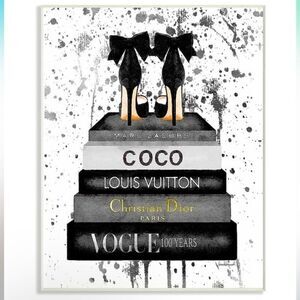 Glam luxury brands name oversized Wall Plaque, 13 x 19, NIP